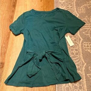 Anthropology Teal Women's Top with Tie Detail